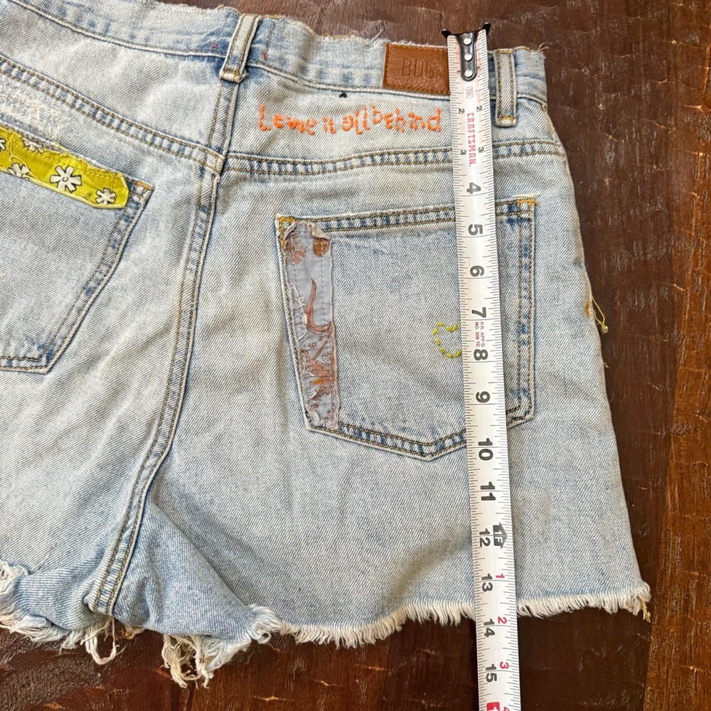 BDG A Line Light Blue Patchwork Jean Shorts - Picture 11 of 13